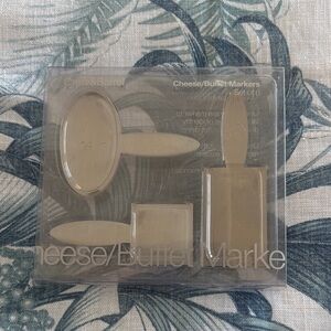 Crate&Barrel Silver Cheese Buffet Markers